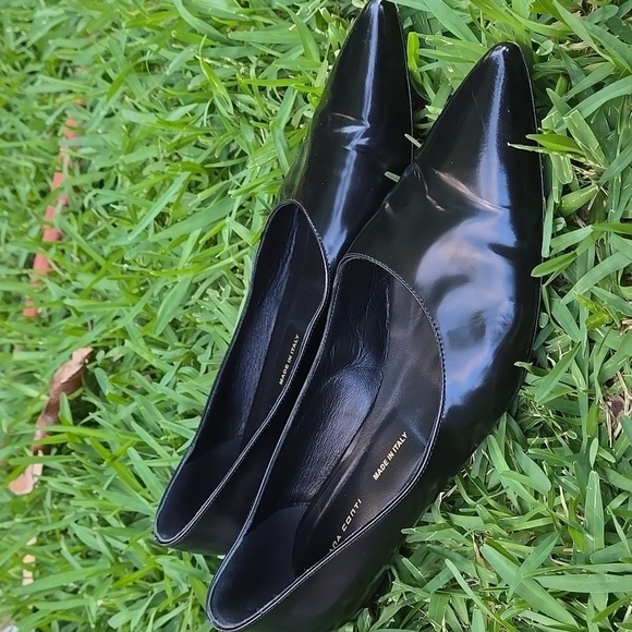 Liviana Conti Black Ballerine Leather Flats Size 41 - Picture 4 of 11